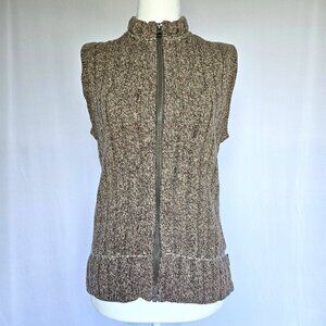 WOOLRICH Brown Knit Women's Wool Blend Zippered Vest, Size S